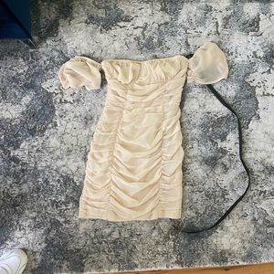 PLT - Beige off the shoulder mini dress NWT